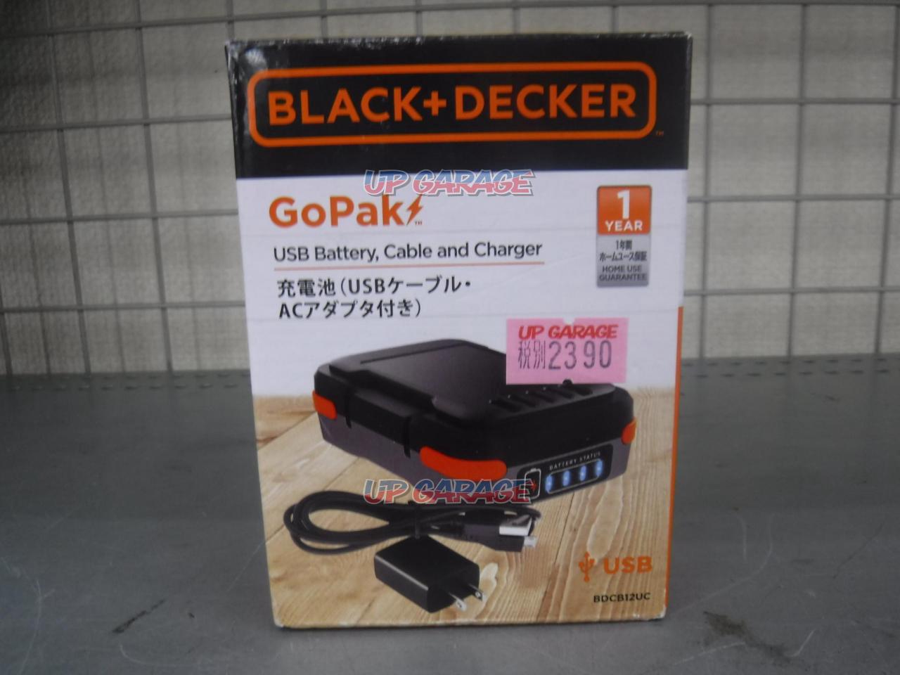 54%OFF!】 ブラック デッカー BLACK DECKER GoPak 充電池 USBケーブル ACアダプタ付き