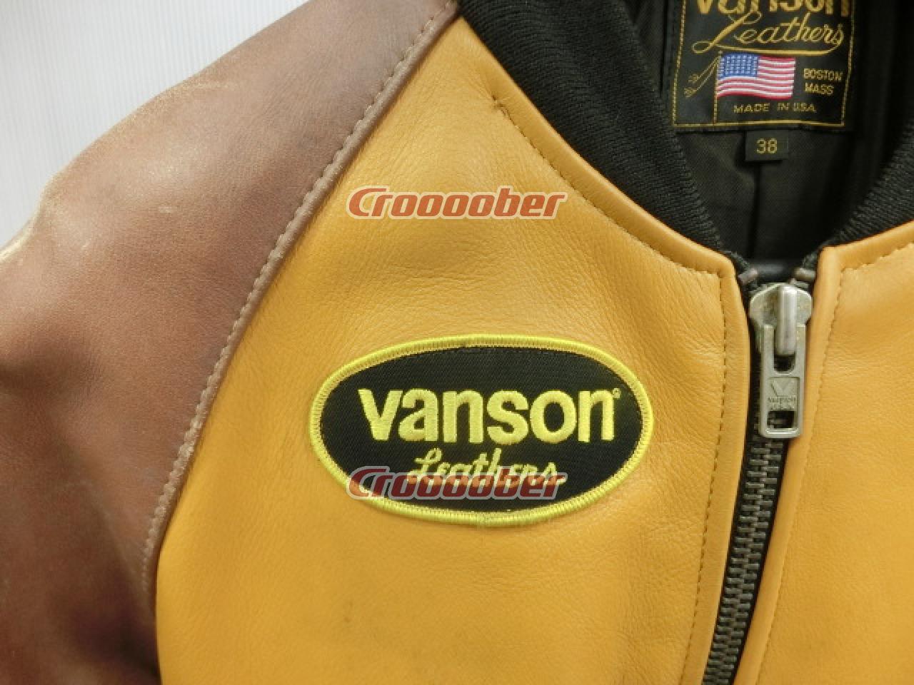 サイズ:38 Vanson(バンソン) レザージャケット ブラウンxキャメル