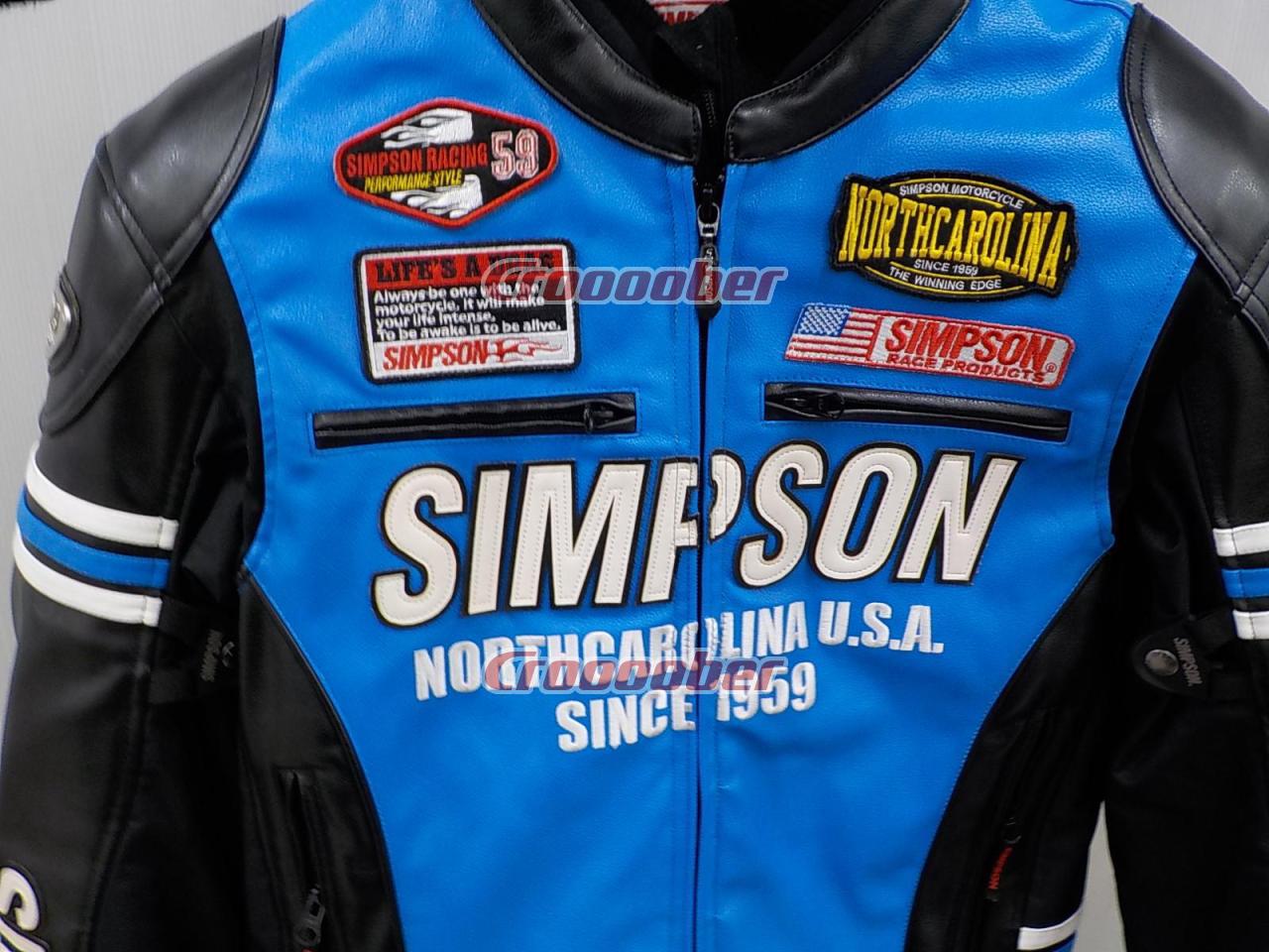 Size: L SIMPSON SJ-8133 PU Leather Jacket Blue / Black | Jackets ...