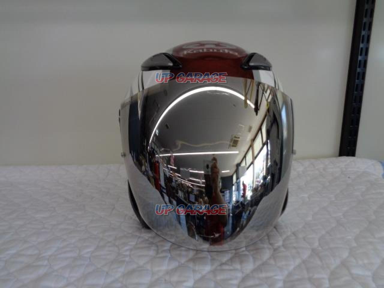 OGK AVAND2 ジェットヘルメット Lサイズ 白赤 シルバーミラーシールド