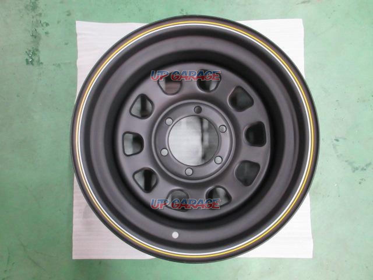 USDaytona A07 Steel Wheel Matte Black Yellow & White Line V11736 