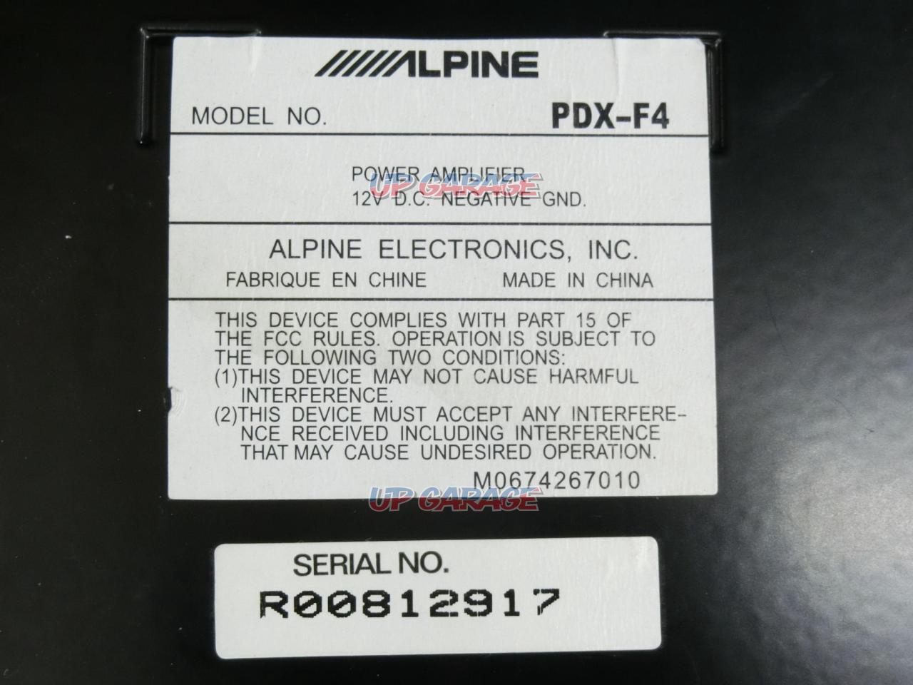 ALPINE PDX-F4 100W×4chデジタルパワーアンプ | アンプ アンプパーツの